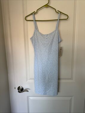 No Boundaries Light Blue Floral Slip Dress